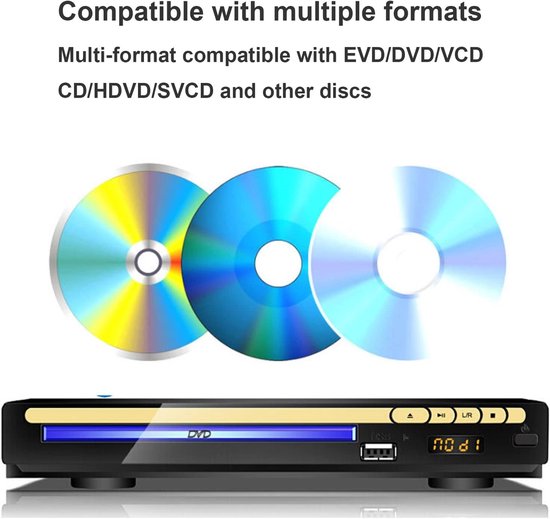Home DVD Speler - Blu-ray speler - Films Kijken - Oogbescherming Functie - Full HD - Zwart — afbeelding 4