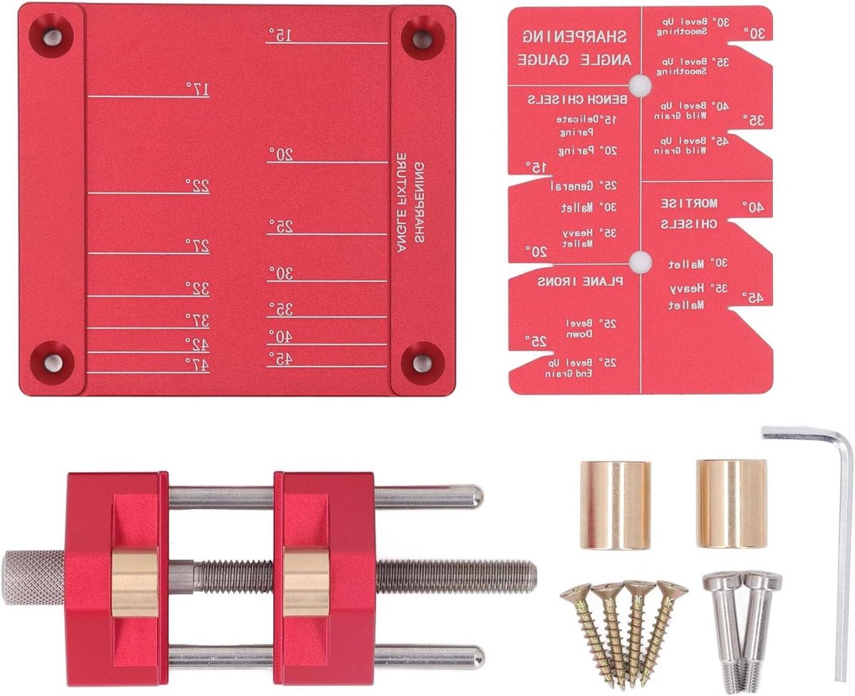Beitelslijpset - Honinggeleider Jig - Houtbewerking Precisie - Meerdere Hoekinstellingen - 5/32 tot 3 inch - Aluminium