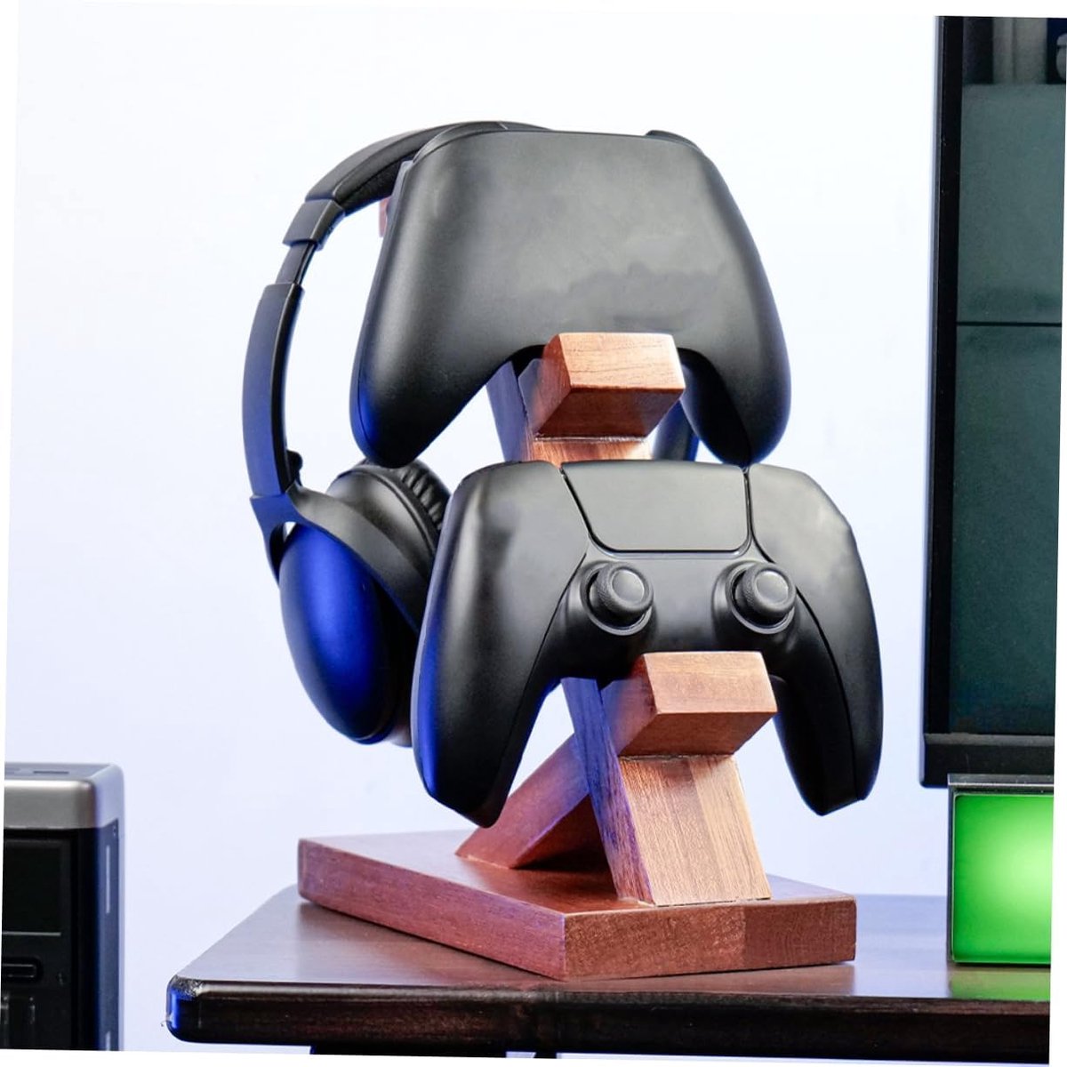 Controller Standaard - Opberghouder Hanger - Gaming Setup - Stevig Hout - 24.5 cm - Bruin — cadeau in Gadgets - foto 5