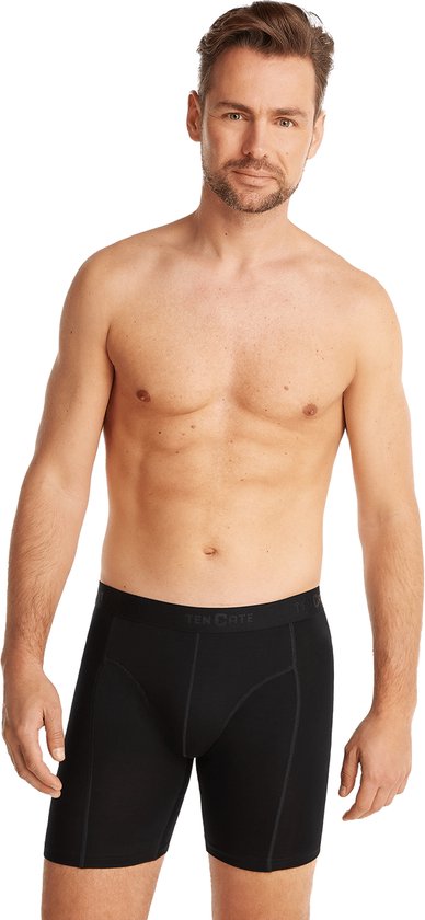 ten Cate Basics men shorts longs en viscose de bambou (pack de 4) - boxers pour hommes jambes longues - noir - Taille: M