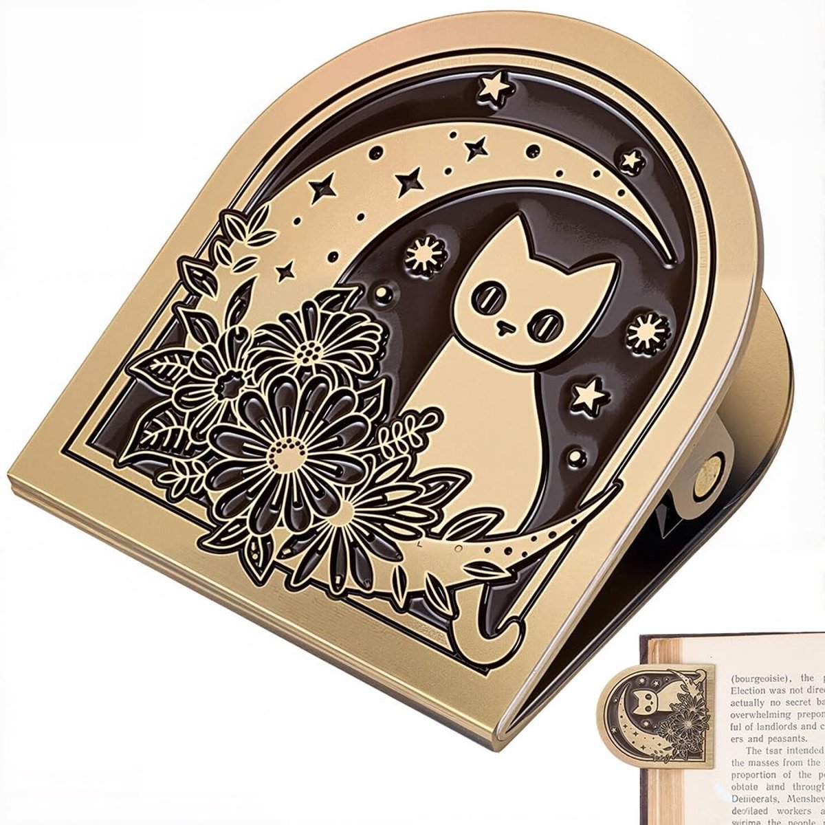 SPHProducts - Notitieboek - Vintage Notitieboek - Metalen Binder - A5 formaat - Dagboek - Notities - Geschikt voor schrijvers - Kleur: Cat Moon
