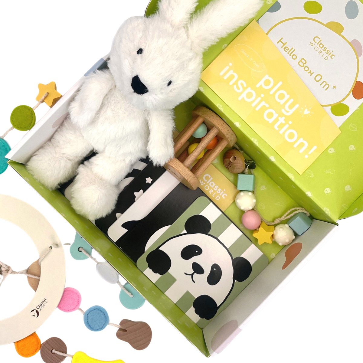 Classic World baby speelgoed box met sensorisch speelgoed 0-6 maanden.