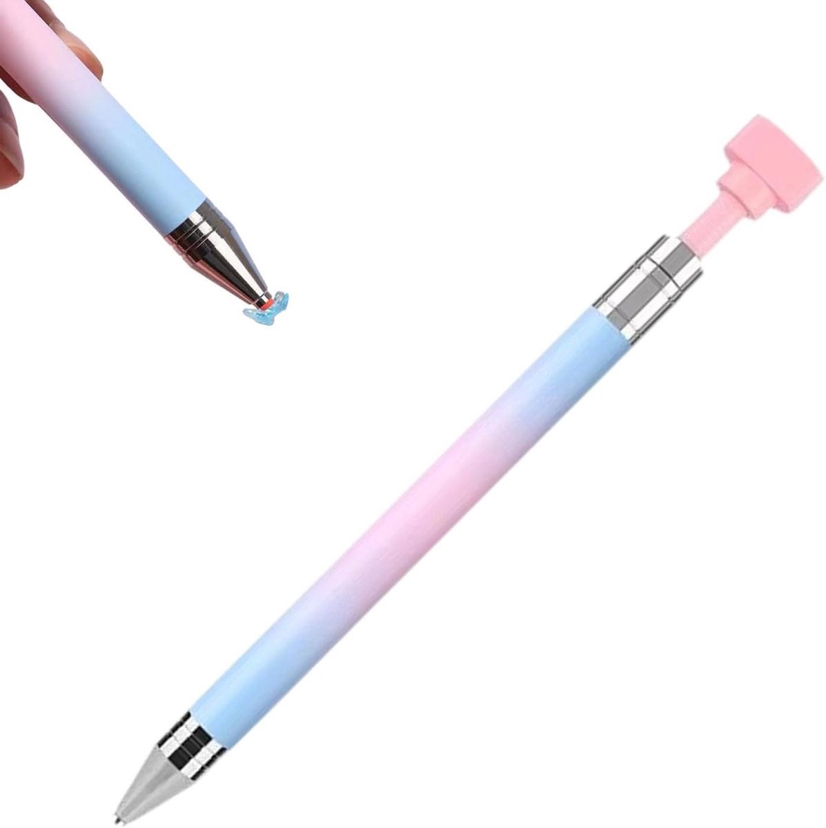 Wax Pen - Applicator Tool - Rhinestone Plaatsen - Zelfnivellerend Mechanisme - 15 cm - Wit
