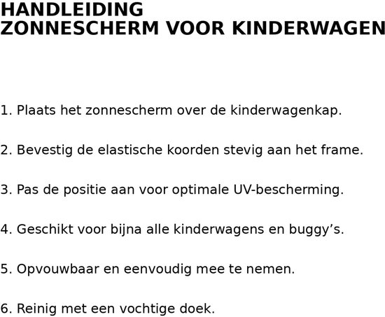 Zonnekap voor Kinderwagen - Universeel Zonnescherm Babywagen - UV Bescherming - Paraplu voor Kinderwagen - 30x67 cm - Zwart — afbeelding 4