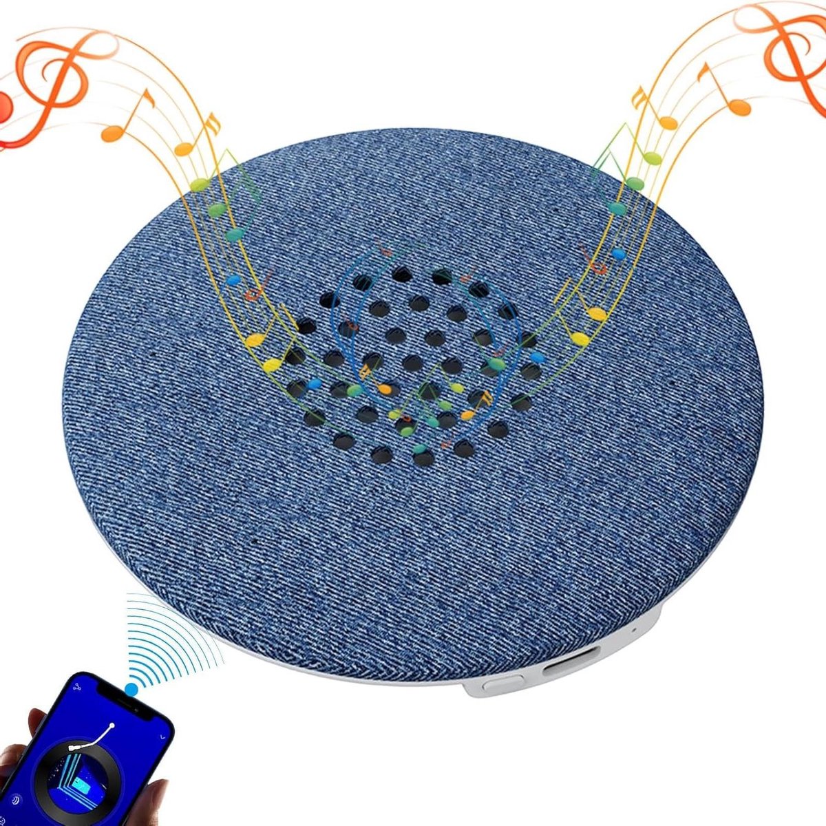 Slaap Luidspreker - Nacht Speaker - Rustig Slapen - Ultra Dun Ontwerp - 1.1 cm Dik - Blauw