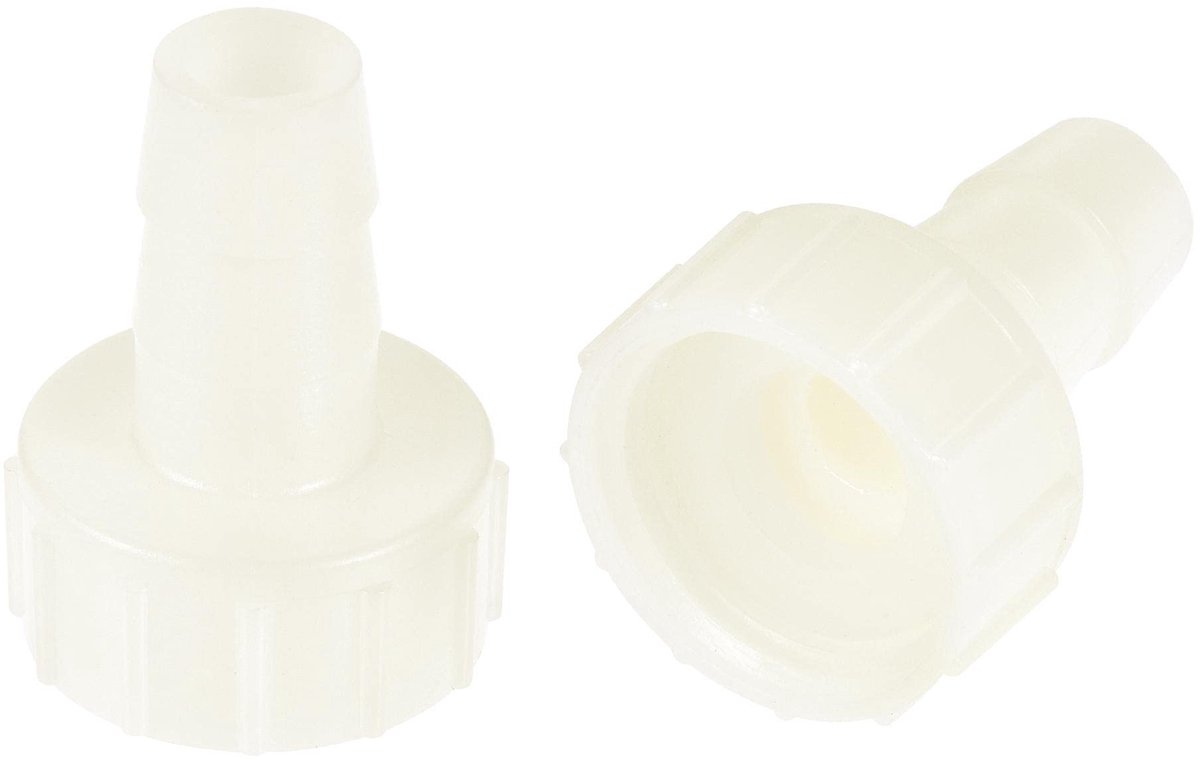 SPHProducts - ABS Slangtule Slangaansluiting - 10 mm Barb x G1/2 Binnendraad - Koppeling voor Slangen - Wit - Geschikt voor Diverse Toepassingen - 2 S