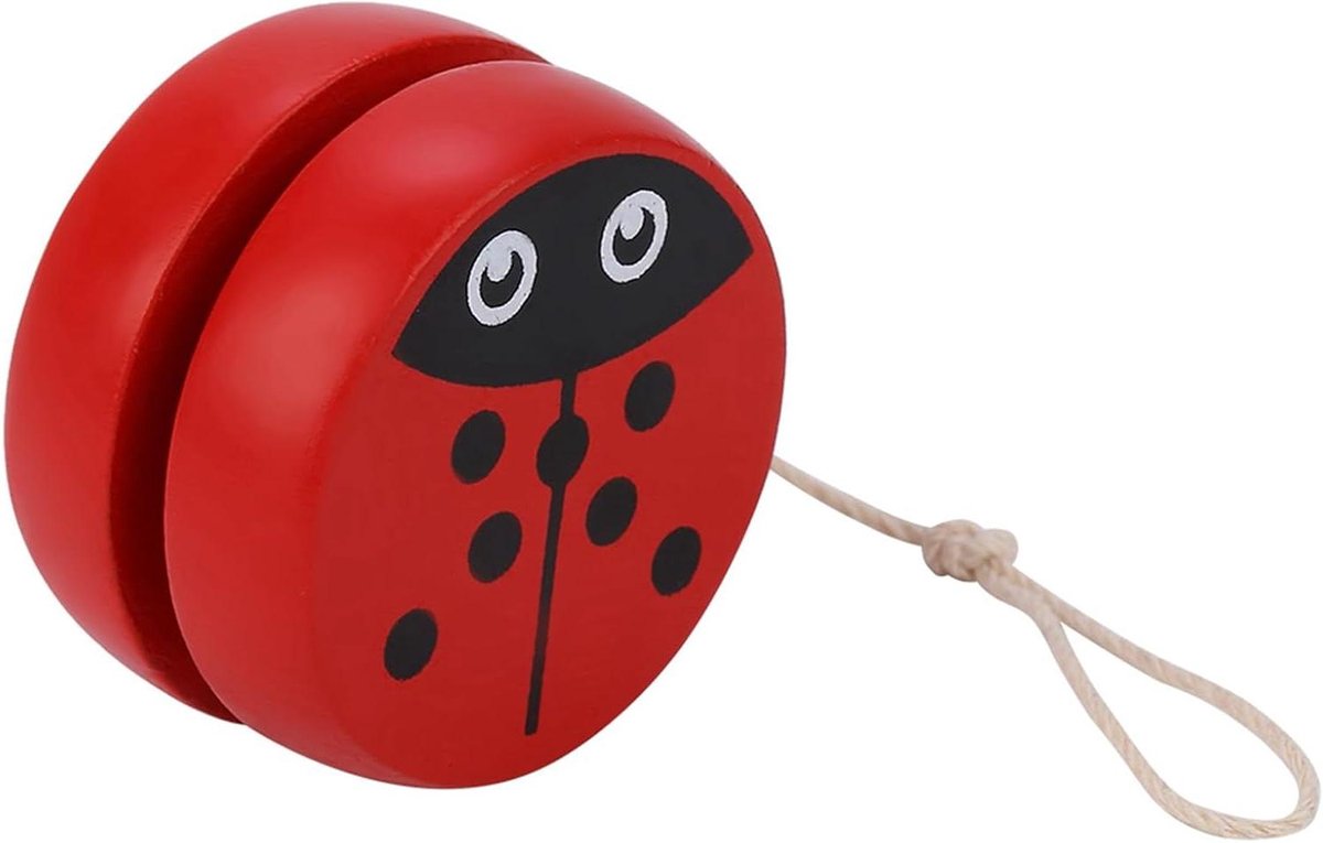 Houten Jojo Speelgoed - Kinderspeelgoed Jojo - Actief Spel - Vrolijk Cartoon Design - 50 x 50 x 30 mm