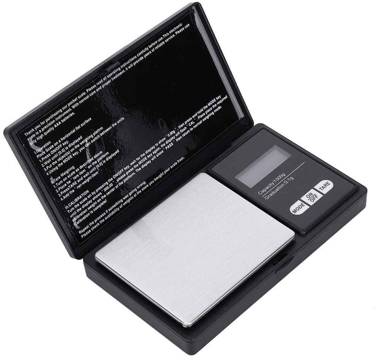 aladdien - Digitale LED Weegschaal - Hoge Precisie - 1000g - Voor Sieraden - Edelstenen - Nauwkeurig - Handzaam