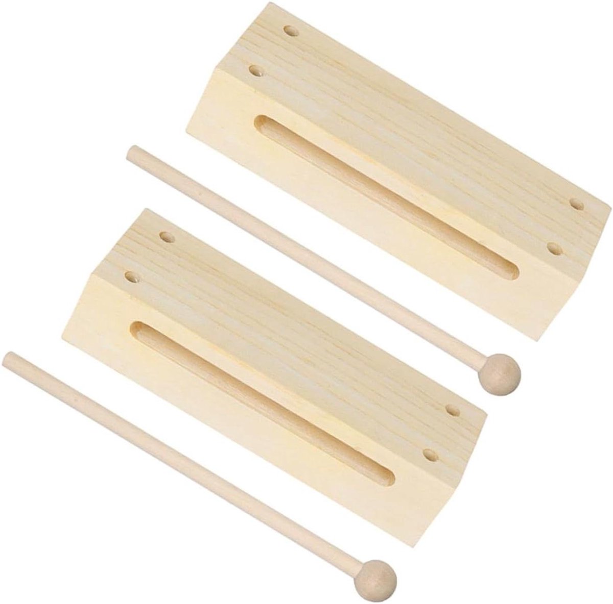 Ritme Stokjes - Muziekstokken Percussie - Muziek Maken - Dubbele Toon - 17 cm - Khaki