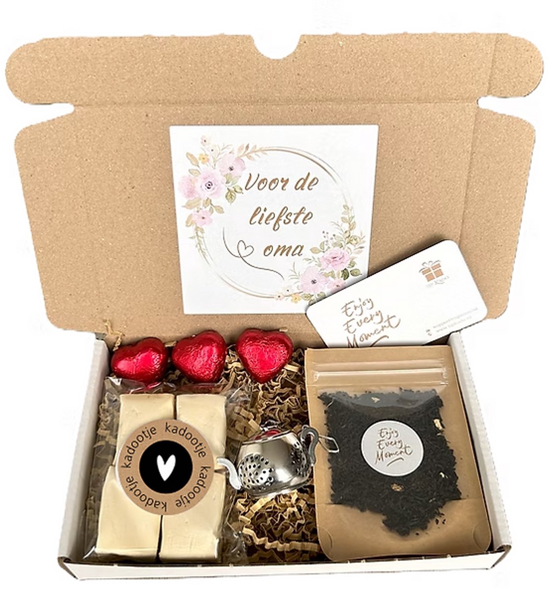 Oma thee mini cadeau - oma - moederdag - thee - noga - chocolade