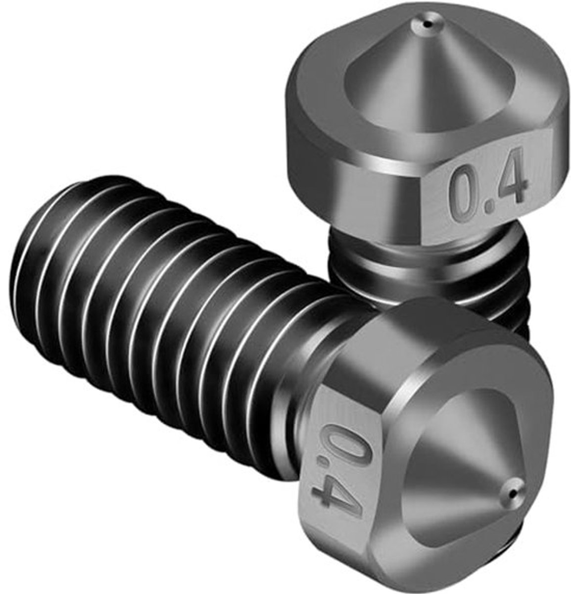 Verpakking met 8 Volcano Nozzle 0,4 mm M6 gehard stalen printkop voor J-Head Hotend Extruder, compatibel met Artillery/Sidewinder 3D-printers.