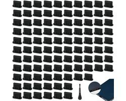 Type-C Siliconen Stofpluggen - 100 Stuks - Dust Plugs - Kapje USB-C Connector - Poort Stofdichte Plug - Afsluit cover / Poortbeschermer - Anti-Stof Beschermkap voor Oplaadpoort - Anti-Dust Protection Cap - Beschermt tegen stof, zand, vuil en water