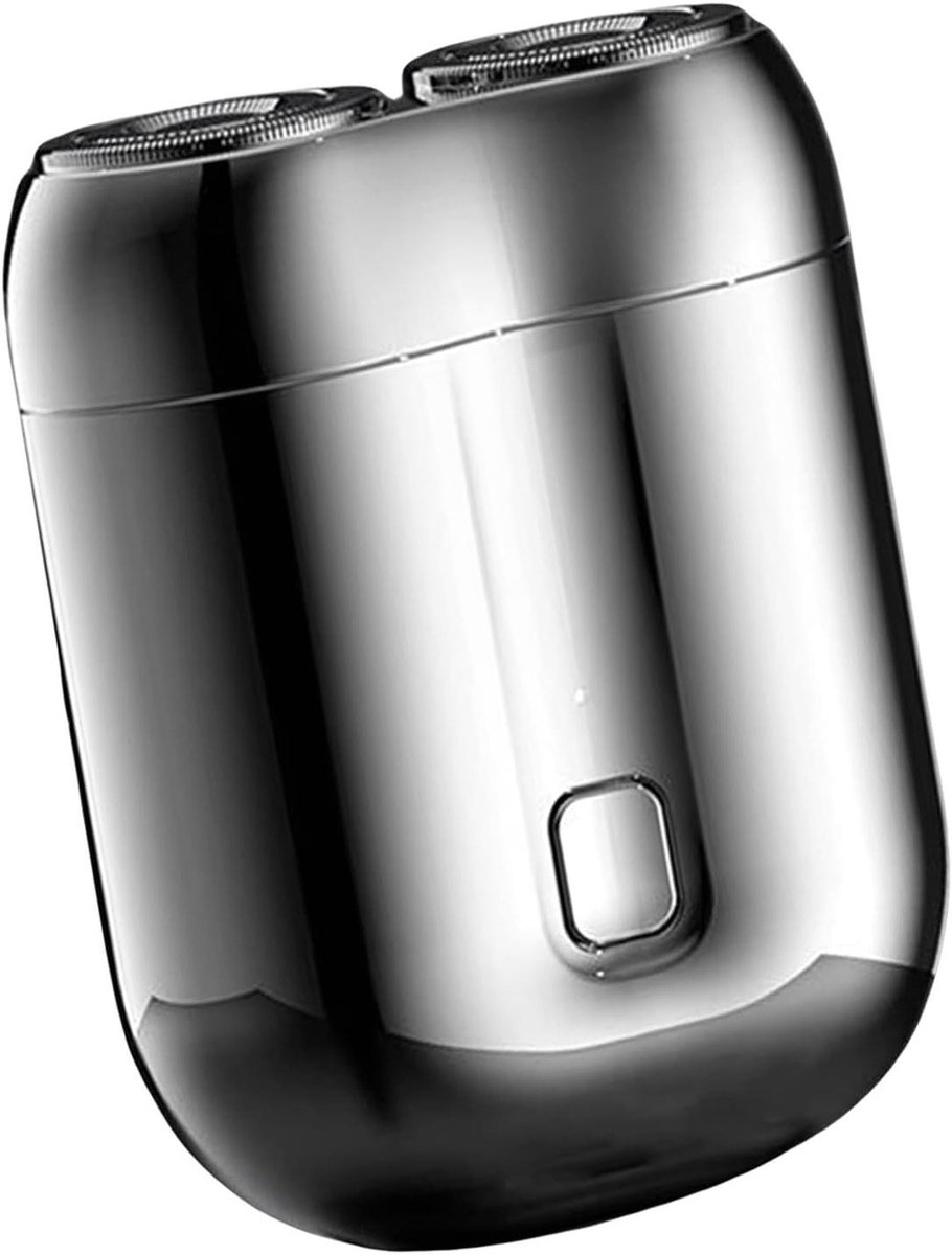 Elektrisch Scheerapparaat - Reisscheerapparaat Mannen - Glad Scheren - Dubbel Roterend Hoofd - 7 x 5.4 cm - Zilver
