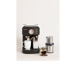 CREATE - Pack THERA RETRO PRO Halfautomatische espressomachine + MILL PRO Koffie- en kruidenmolen - Zwart
