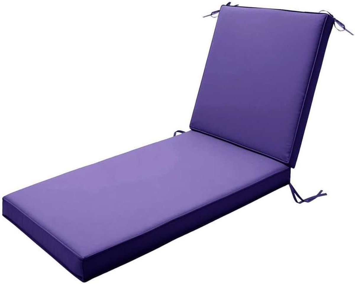 Ligstoelkussens Set - Loungestoel Kussens - Buiten Ontspannen - Waterbestendig Ontwerp - 193 x 56 x 10 cm - Blauwpaars