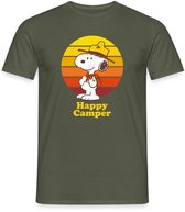 Peanuts Snoopy Happy Camper Kamperen T-Shirt Heren