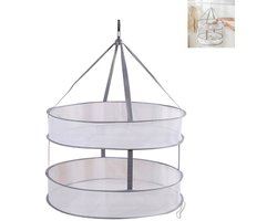 Hangend droogrek voor truien - opvouwbaar mesh-droogrek voor kleding - plat droogrek met twee lagen - geschikt voor poppen en truien - voor binnen- en buitenwas - 61×61×12cm - grijs