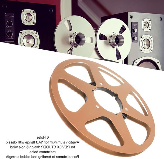 Lege 1/4 10.5 Inch Tape Reel van Aluminium Legering met 6 Windweerstandsgaten voor Geluidsopnames en Audioproductie van Merkloos — afbeelding 2