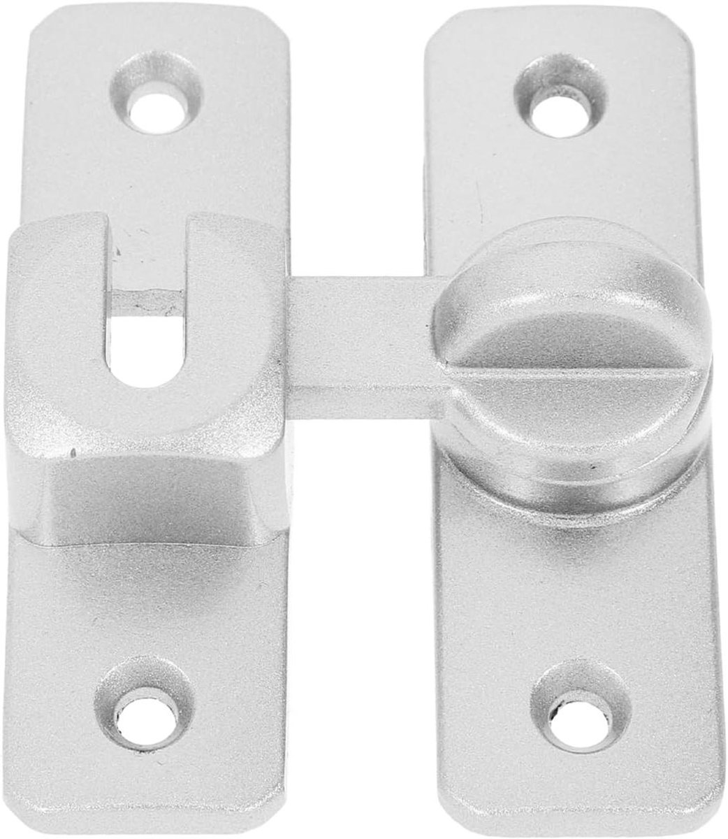 Deurslot Aluminium - Schuifslot Sluiting - Veiligheid Vergroten - Installatie Zonder Boren - 7.4 x 5.9 cm - Zilver