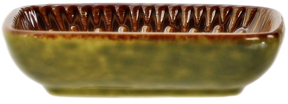 MPLCo - Ombre Insta Dip Bowl - Kleine Serveerschaal - Tapas Schaaltje - Sauskom - Oven, Magnetron & Vaatwasser Bestendig - Mini Ovenschaal - Keramiek - 8 x 6 x 2 cm - Bruin-Donkergroen