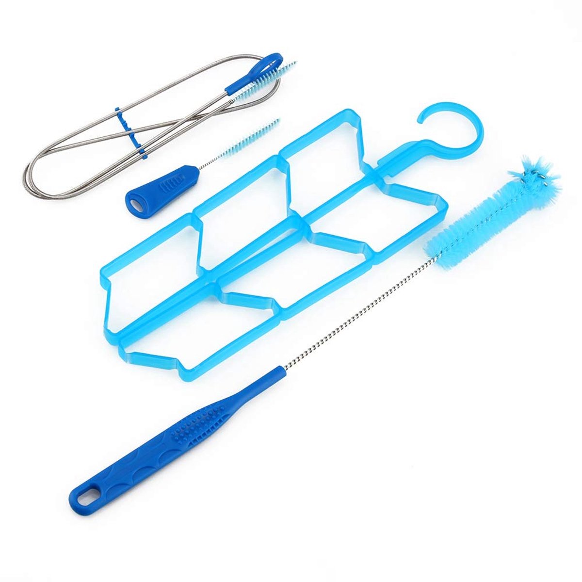carmdering - Hydratatiezak Reinigingsset - Hydratatie Slang Borstel Set - 4-in-1 Onderhoudskit - Diepe Slangreiniging - Bite Valve Scrubber - Nylon En Metaal - Compact En Lichtgewicht - Voorkomt Schimmel En Geuren - 4 Delen