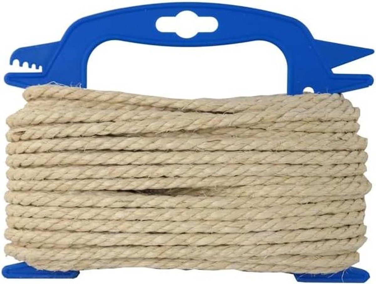 Sisal Touw - Hennep Touw - Klusjes Binnen Buiten - Natuurlijk Olievrij - 6 mm 20 meter - Natuurlijk