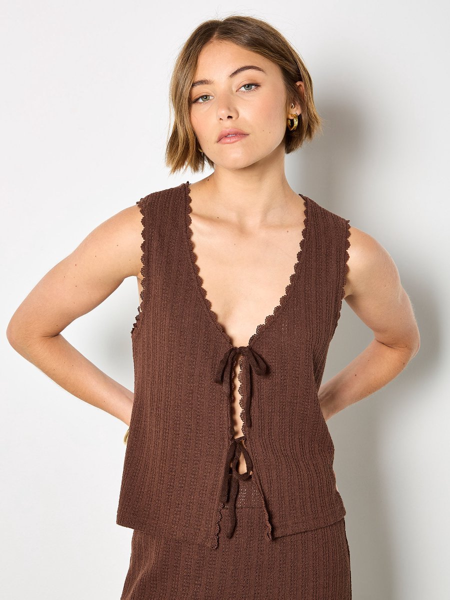 Vest van pointelle-breisel