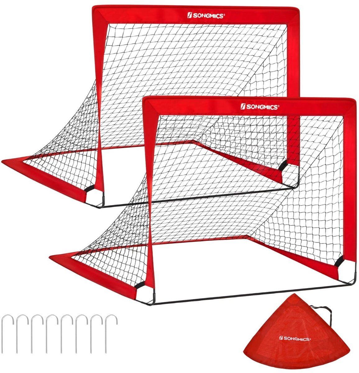 LeeuwenChoice® Voetbaldoel Set - Set van 2 - Opvouwbaar & Draagbaar - Inclusief Draagtas voor Kinderen
