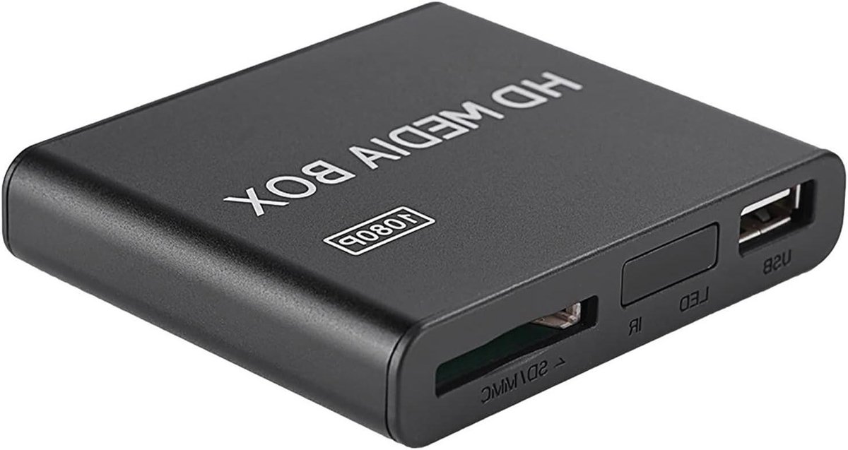 Mini Mediaspeler - Kleine Speler - Films Kijken - 1080P HD Decodering - Klein Formaat - Zwart