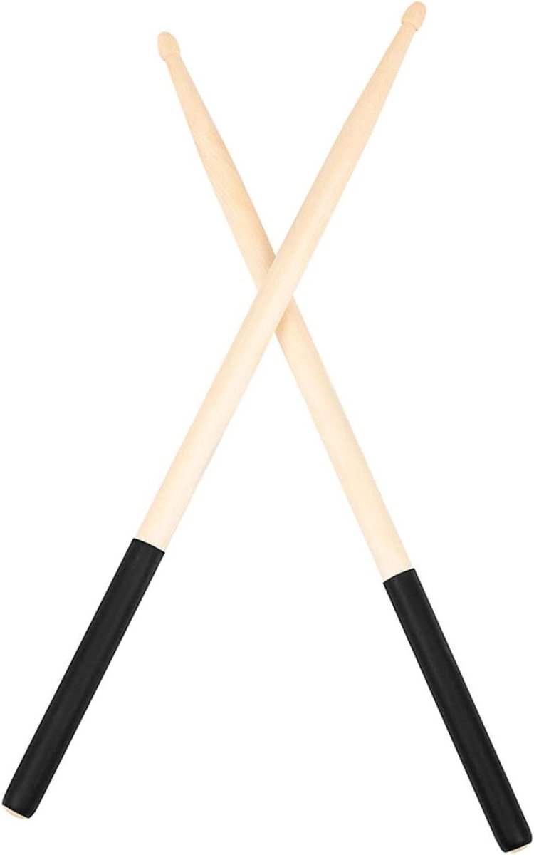 Drumstokken Paar - Percussie Stokken - Drummen Oefenen - Gepolijst Hout - 40.6 cm - Zwart