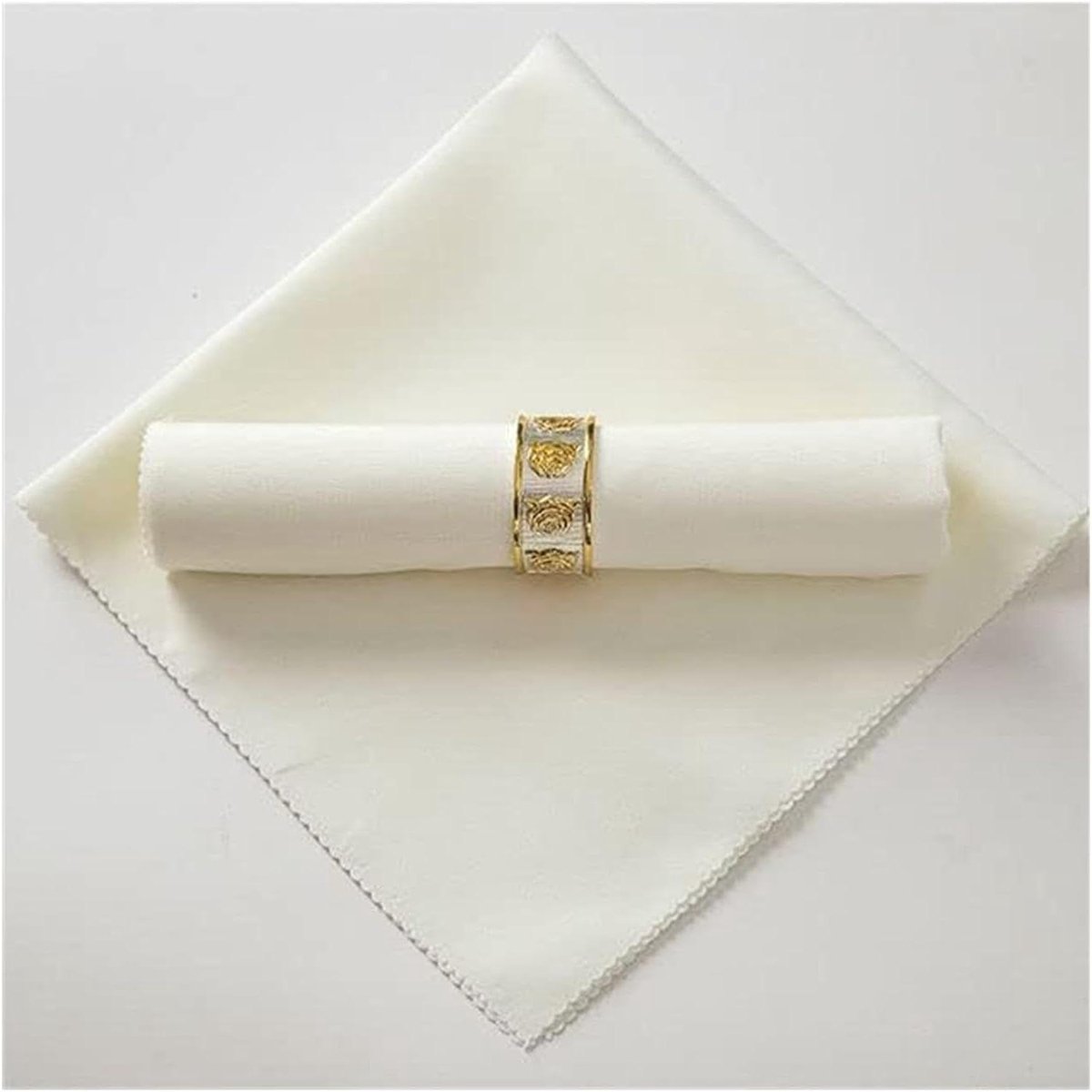 Tafelservetten - Dinerdoek Servetten - Feest Tafeldecoratie - Hemstitched - 50x50cm - Beige