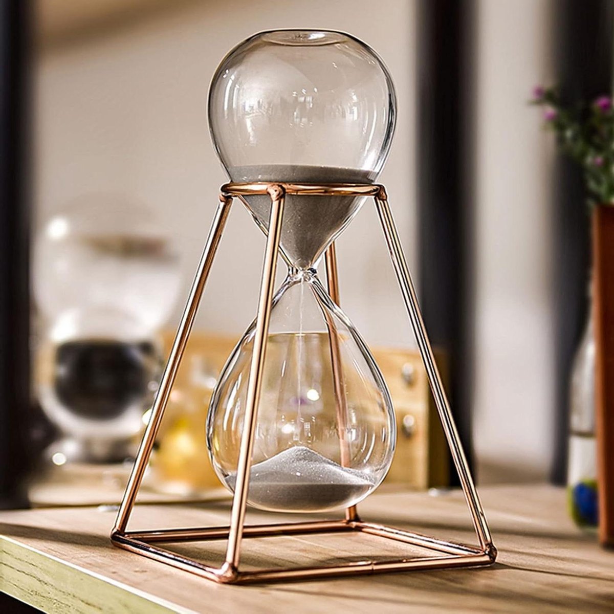 Zandloper Timer - Zandklok Uur Glas - Tijdmanagement Hulpmiddel - Handgemaakt Decoratief Item - 1 Gram - Champagne