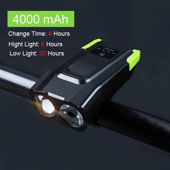 VHV - Fietsverlichting Bluetooth Speaker - LED Voorlicht met Telefoonhouder en Powerbank - 800 lumen, 6 lichtstanden, 4000 mAh accu, powerbank functie - voor Mountainbike, E-bike, Stadsfiets en Outdoor Ritten — afbeelding 4