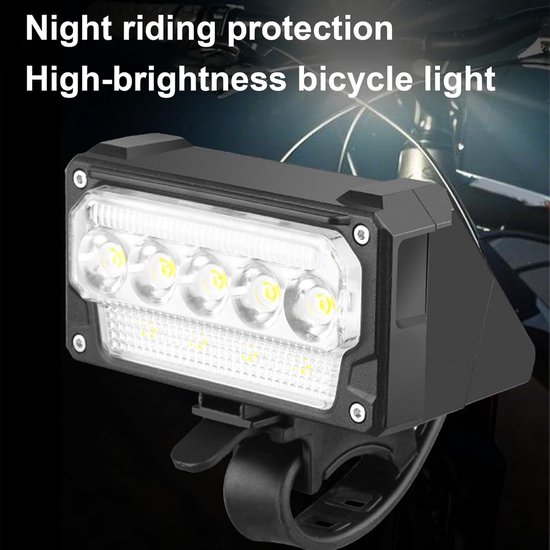 VHV - Fietsverlichting USB-C Oplaadbaar - LED Koplamp Fiets voor Nacht Rijden - 5 lichtstanden, waterbestendig ontwerp - voor Mountainbike, Racefiets, Stadsfiets, E-bike en Woon-Werkverkeer — afbeelding 5