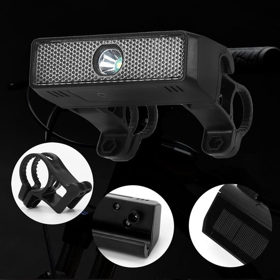 VHV - Scooter Fietsverlichting Voorlicht - Solar LED Voorlicht Fiets voor Nacht Rijden - 300 mAh accu, slimme sensor - voor Fiets, Elektrische Step, Skateboard en Avondritten — afbeelding 5