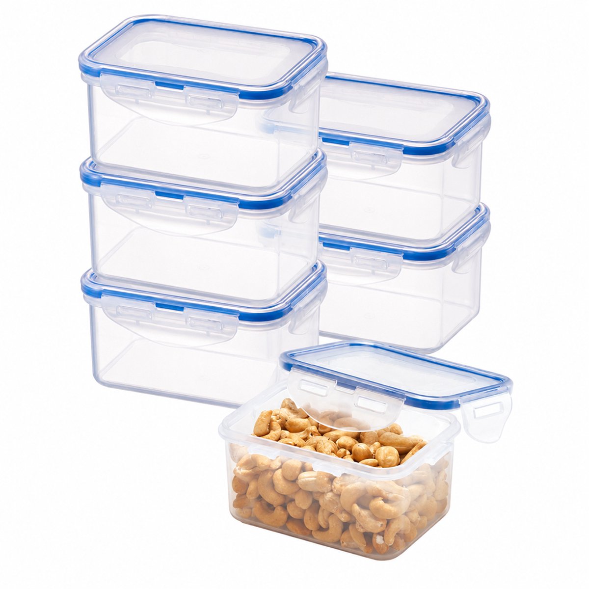 Lock&Lock Diepvriesbakjes - Meal prep bakjes - Vershoudbakjes - 470 ml - Set 6 stuks - 100% lekvrij - BPA vrij - PFAS vrij - Magnetron bakjes met deksel - Diepvriesdozen - Bewaarbakjes - Vershouddoos - Transparant — afbeelding 1