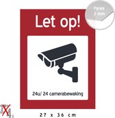 Icône/Signe | Surveillance par caméra | 15 x 15 cm | Plastique | CCTV | Blanc | 1 pièce