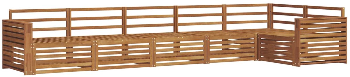 vidaXL Buiten - bank - set - 6 - st - 6-zits - Naturel - Massief - Acacia - Hout