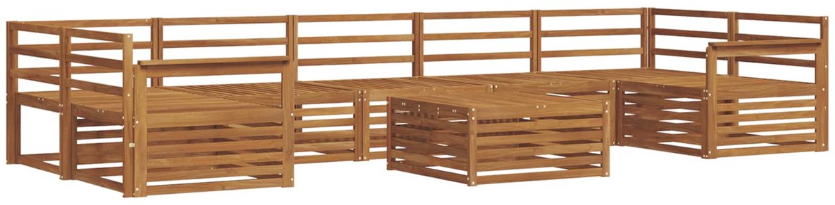 vidaXL Buiten - bank - set - 8 - st - 7-zits - Naturel - Massief - Acacia - Hout
