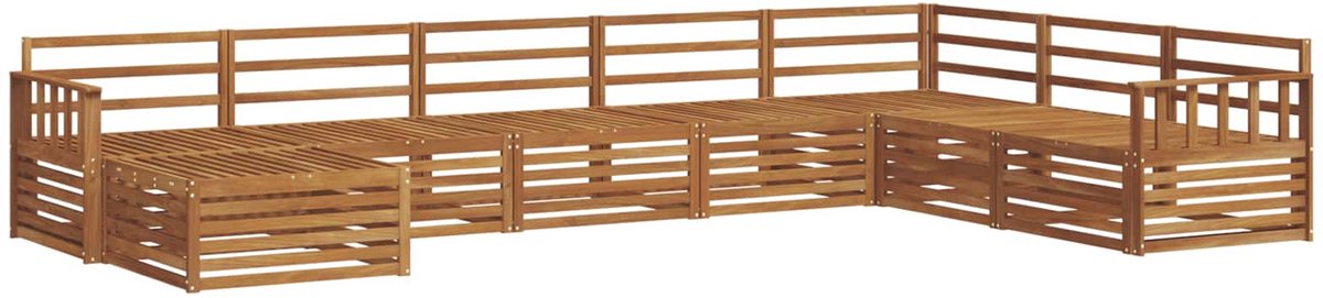 vidaXL Buiten - bank - set - 8 - st - 7-zits - Naturel - Massief - Acacia - Hout