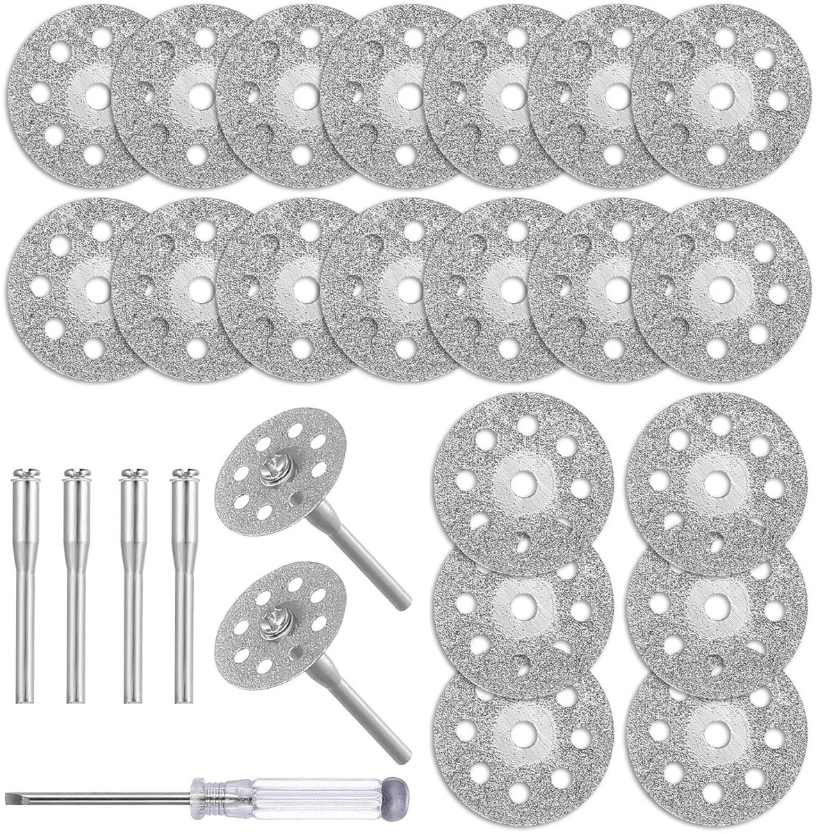 Snijschijven Set - Doorslijpschijven Diamant - Precisie Snijden - Hoge Hardheid - 22 mm - Zilver