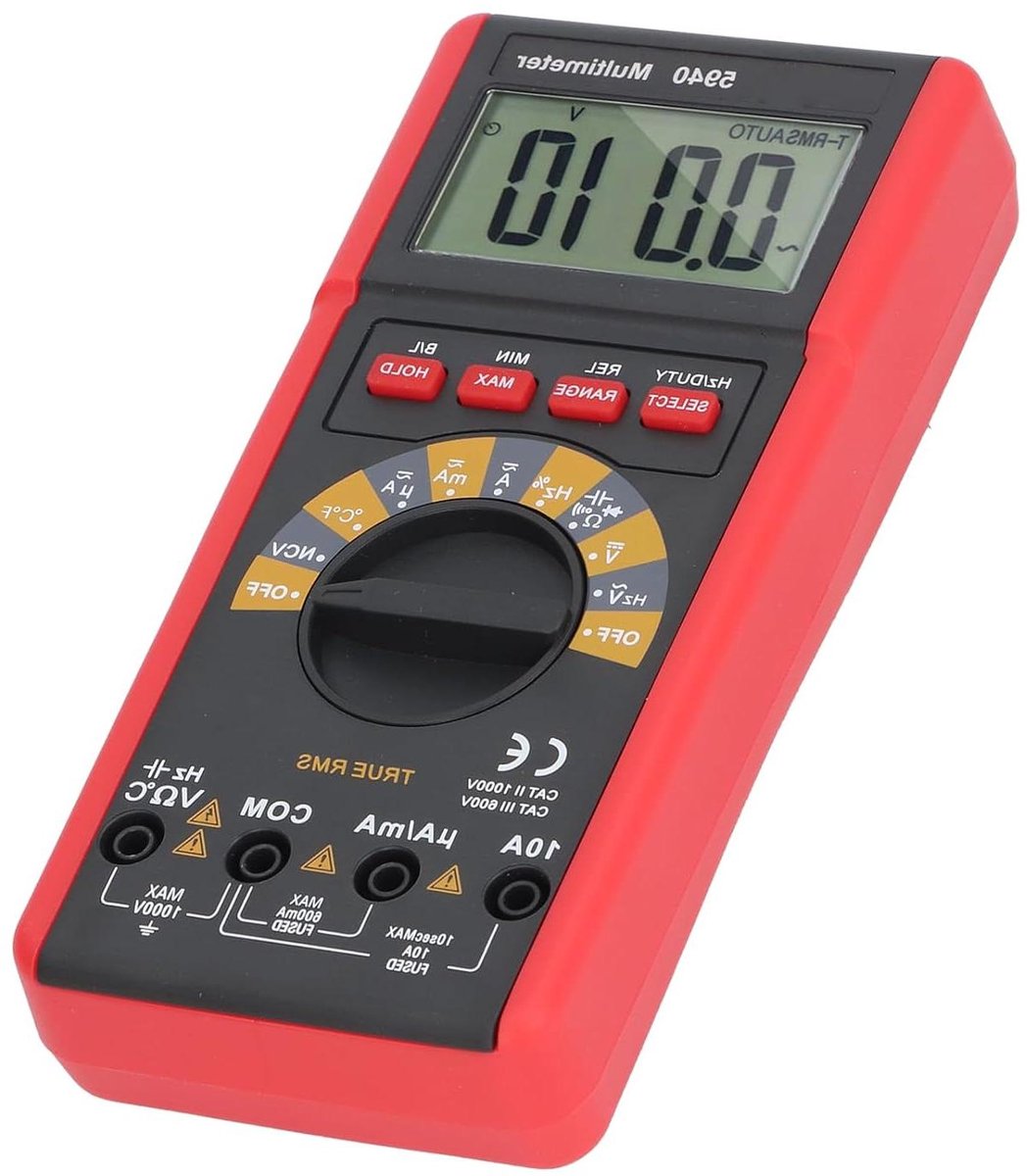 Digitale Multimeter - Spanningsmeter Stroommeter - Elektrische Diagnostiek - HD LCD Achtergrondverlichting - 22 x 11 x 7 cm - Zwart