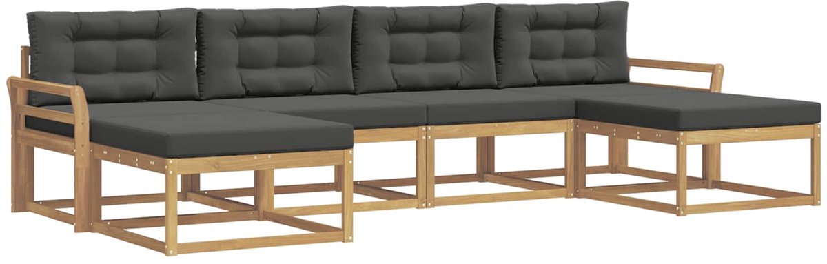 vidaXL Buiten - bank - set - 6 - st - Wit - en - antracietkleurig Wit en antracietkleurig