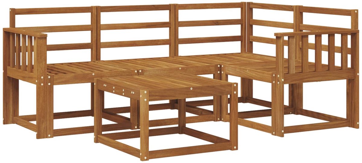 vidaXL Buiten - bank - set - 5 - st - 4-zits - Naturel - Massief - Acacia - Hout