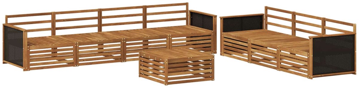 vidaXL Buiten - bank - set - 8 - st - 7-zits - Naturel - Massief - Acacia - Hout