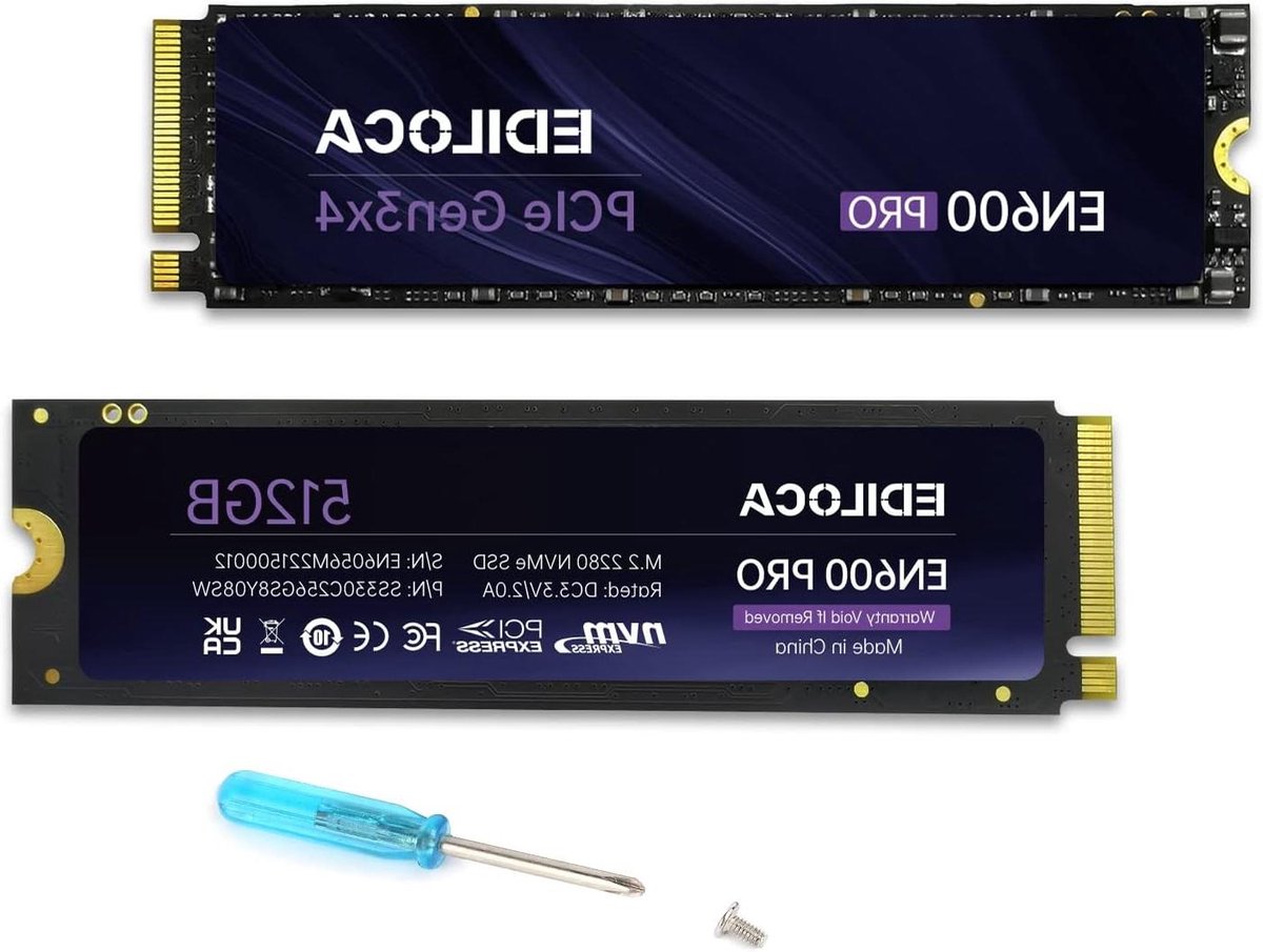 Interne SSD - Solid State Drive - Computer Upgrade - NVMe PCIe Gen3 x4 - 512 GB - Zilver