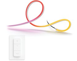Philips Hue Neon LED strip outdoor 5 meter - Wit en Gekleurd Licht - Light Strip - Incl. Hue Dimmer Switch - Hue White and Color Ambiance