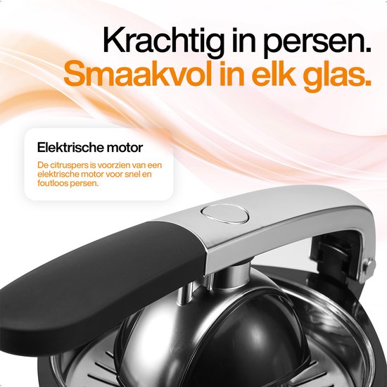 MATTI® - Citruspers Electrisch - Citruspers - Citroenpers - Sinaasappelpers - 160W, RVS, Pershendel - 18.000RPM van Merkloos — afbeelding 2