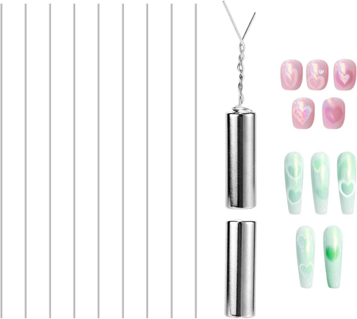 Cylindrische Hartmagneten voor Cat Eye Nagels, 10 IJzeren Draden, Creatieve DIY Tools voor Thuisstudio's en Nagelontwerp