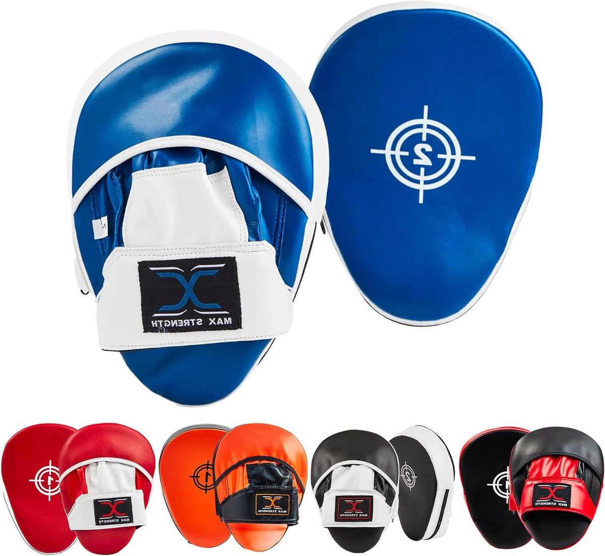 Gebogen Focus Pads - Bokshandschoenen Training - Boksen Trainen - Verbetert Nauwkeurigheid - 35 x 30 x 15 cm - Blauw